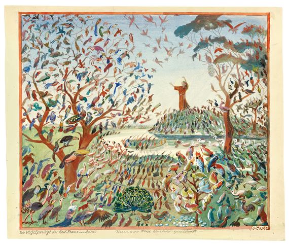 „Die Vogelpredigt des heil. Franz von Assisi” (San Francis’ sermon to the birds) by Oskar Laske