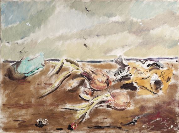 Natura morta marina (con aglio e cipolle) by Filippo de Pisis, 1941