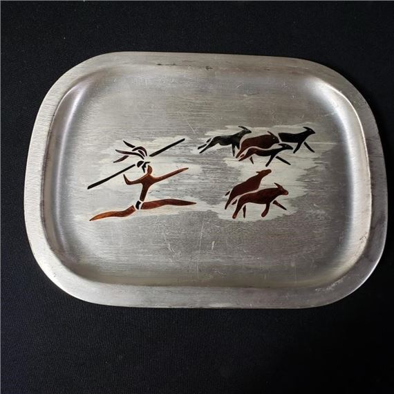 Los Castillo Taxco Plumas Azteca handmade tray by Los Castillo