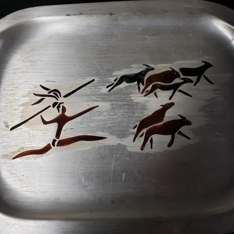 Los Castillo | Los Castillo Taxco Plumas Azteca handmade tray | MutualArt
