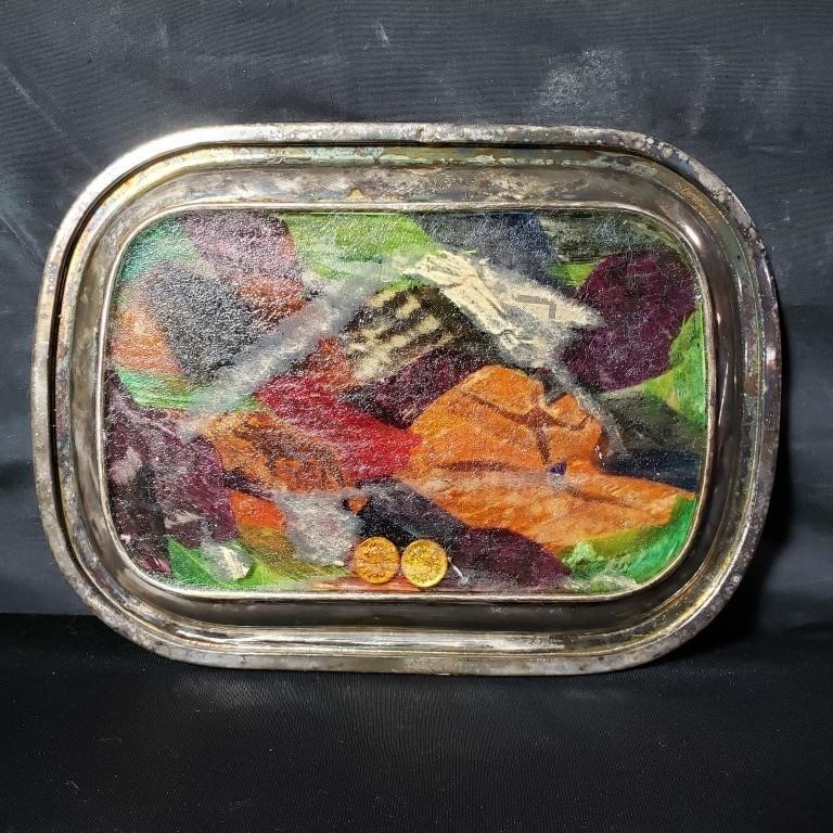 Los Castillo | Los Castillo Taxco Plumas Azteca handmade tray | MutualArt