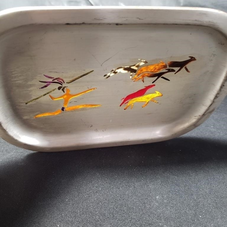 Los Castillo | Los Castillo Taxco Plumas Azteca handmade tray | MutualArt