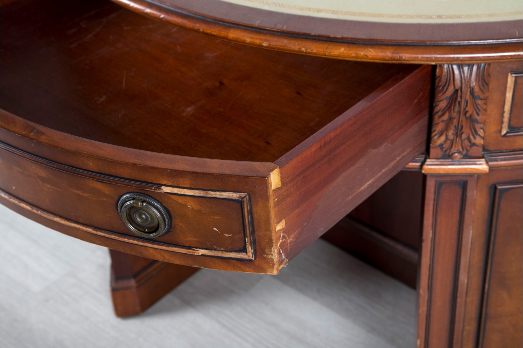 Erwin Eisch | Erwin Furniture Vintage Round Table Kneehole Desk | MutualArt