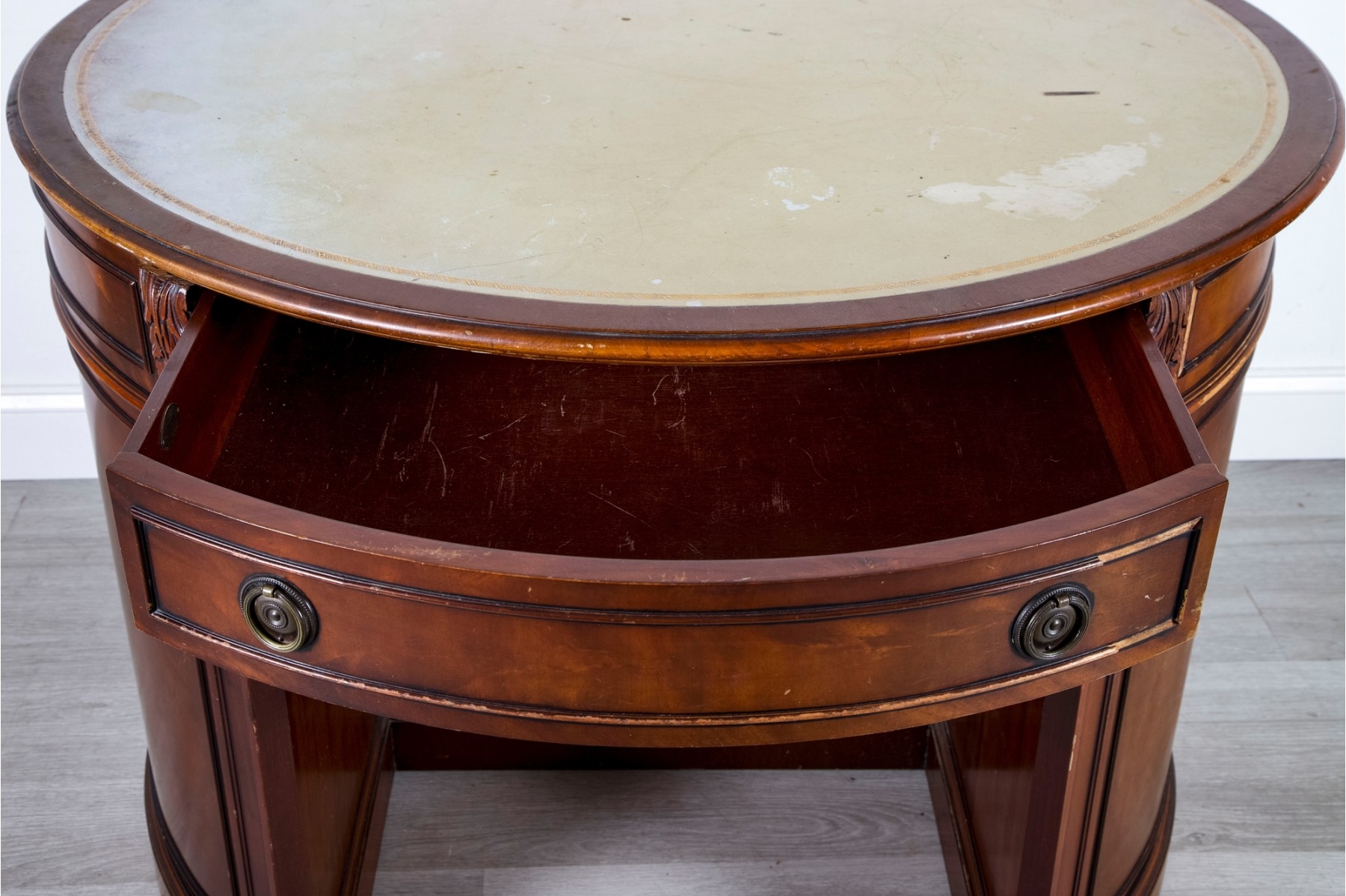 Erwin Eisch | Erwin Furniture Vintage Round Table Kneehole Desk | MutualArt