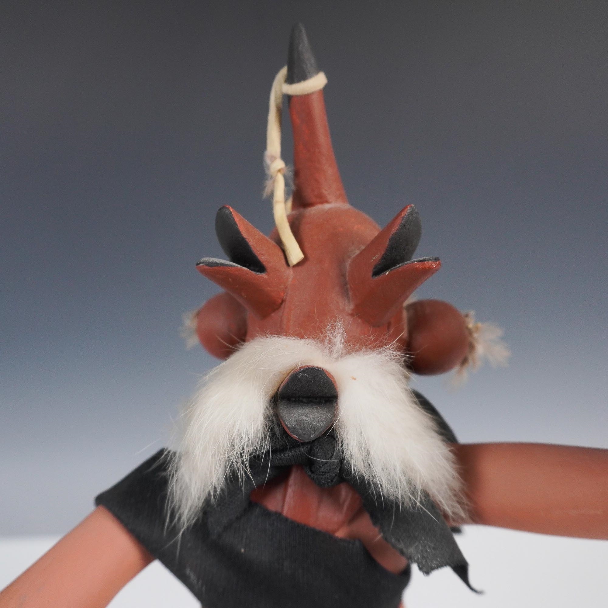 Artwork by Larry Hobbs, Native American Kachina Drummer Figure, Made of leather