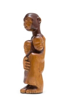 Artwork by George Ramagaga, Mother and Children, Made of carved wood