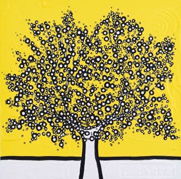 Artwork by Richard Scott, My Yellow De Stijl Tree, Made of acrylic on canvas
