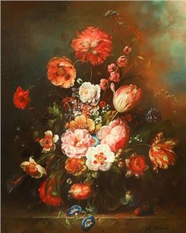 R. Allison Oil on Wood Panel Still Life - David Allison