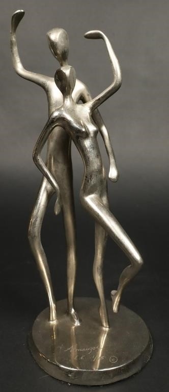 Artwork by Jose Almanzor, 2 Jose Almanzor Bronzes Dancers, Made of bronze sculptures, dancers. Gilt bronze