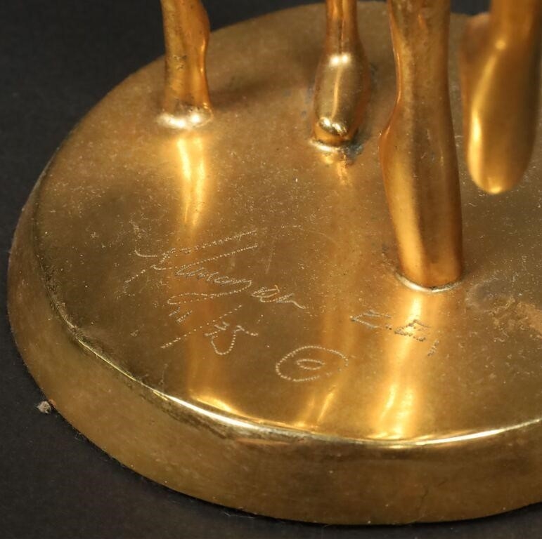 Artwork by Jose Almanzor, 2 Jose Almanzor Bronzes Dancers, Made of bronze sculptures, dancers. Gilt bronze