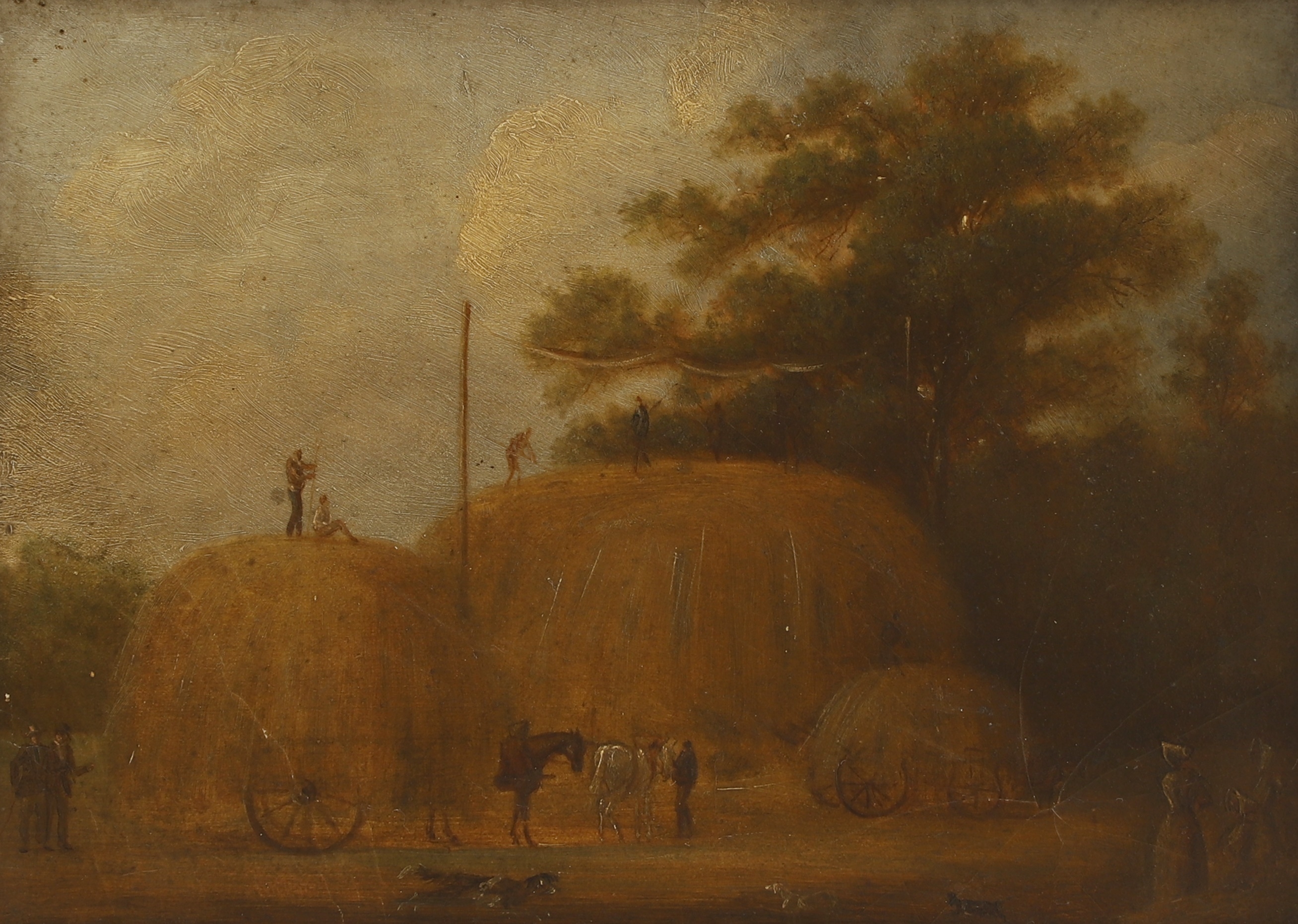 American School, 18th Century | A landscape with figures building a ...