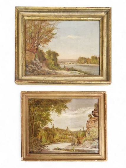 Riverside with Fisherman by Louis Pivot, 1906