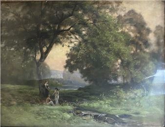 Young Women by the Brook - Tancréde Abraham