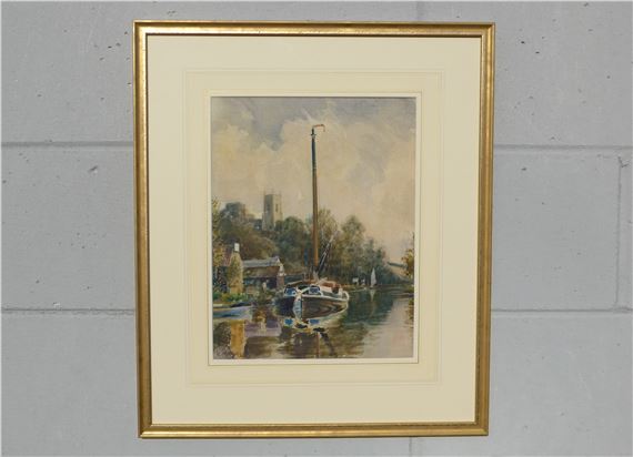 A framed and  'Belaugh, Norfolk'. Inscribed on the back of the - Charles Mayes Wigg