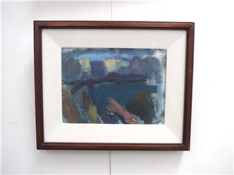 A framed and  titled 'Dusk, Ballinskelligs - Annabel Gault