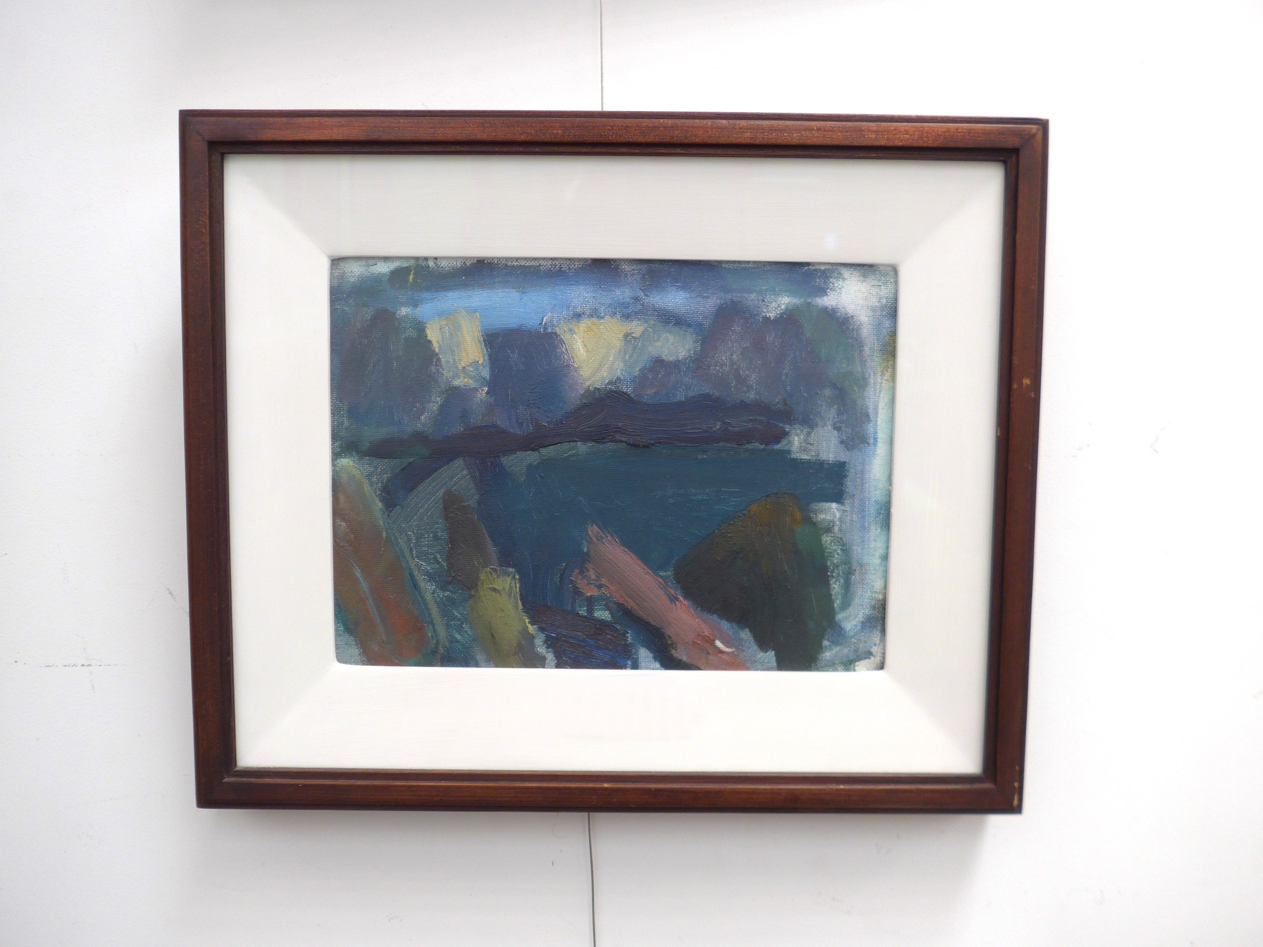 Artwork by Annabel Gault, A framed and  titled 'Dusk, Ballinskelligs, Made of glazed oil on canvas