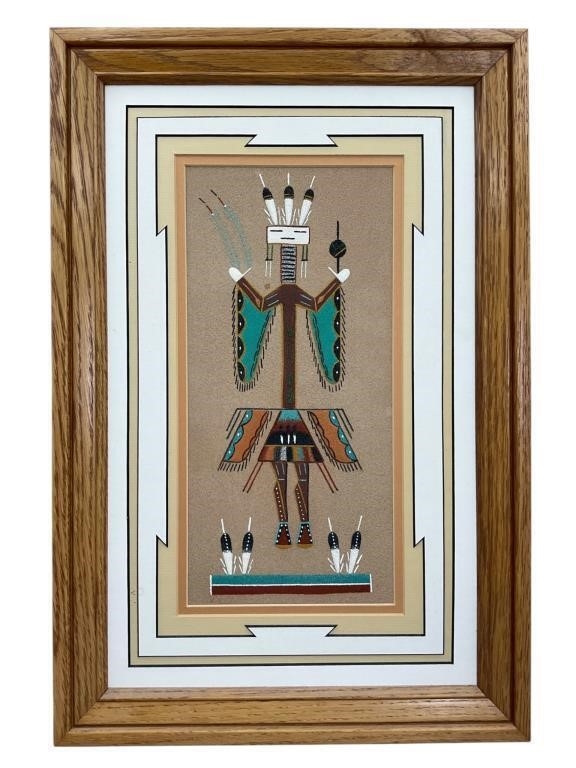 Artwork by Loretta Begay, Yei Sand Painting by Loretta Begay, Made of sand painting