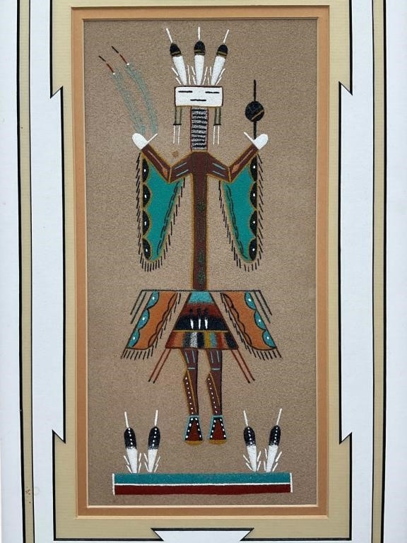Artwork by Loretta Begay, Yei Sand Painting by Loretta Begay, Made of sand painting