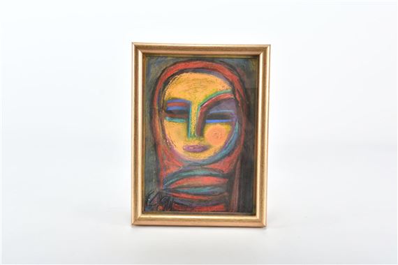 Portrait de femme voilée  Signé en bas - Christiane Durand