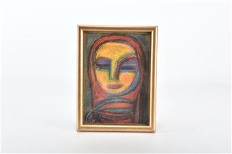 Portrait de femme voilée  Signé en bas - Christiane Durand