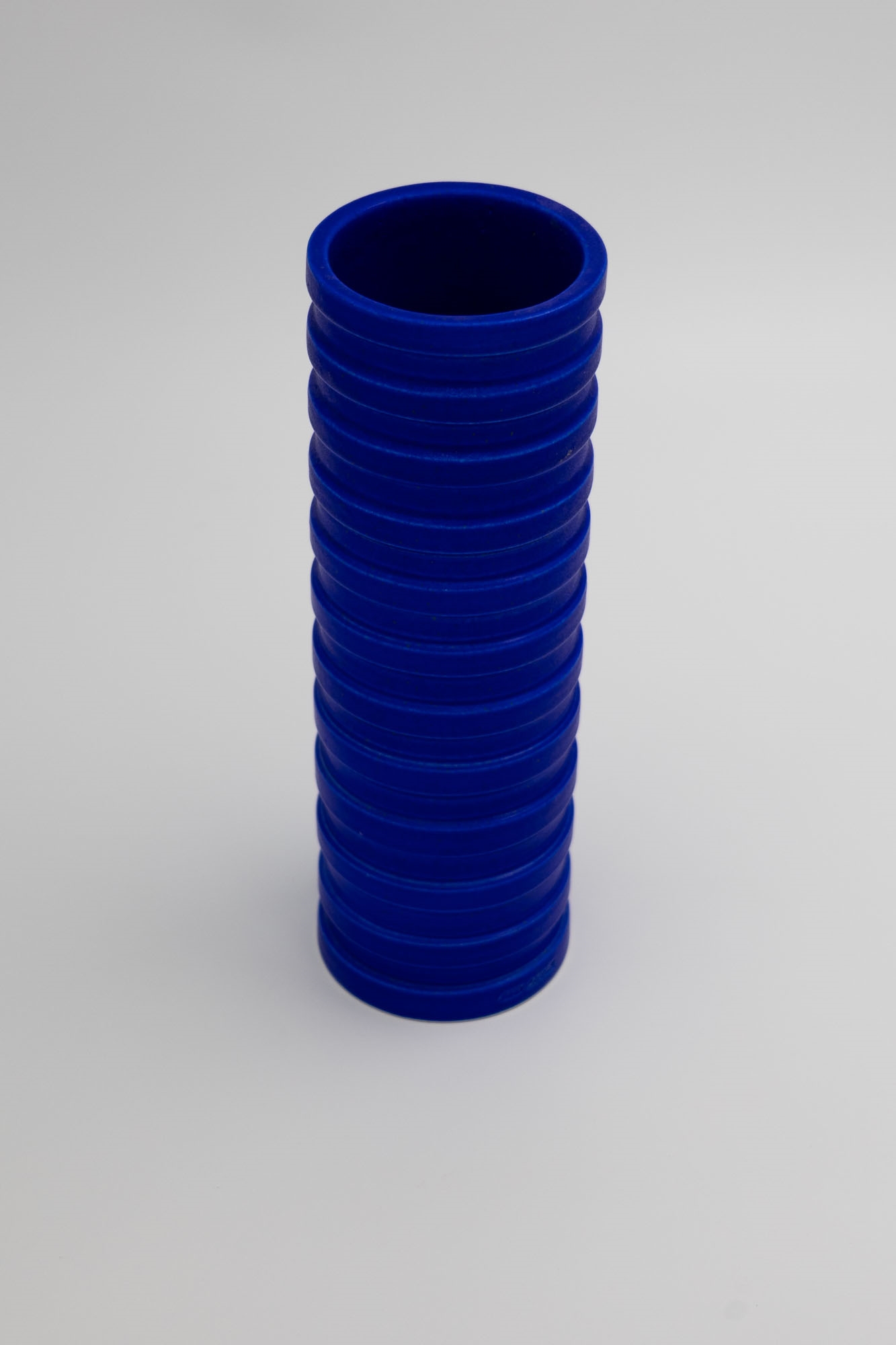 John Parker | John Parker Grooved vessel blue glazed ceramic 265 x 85 x ...