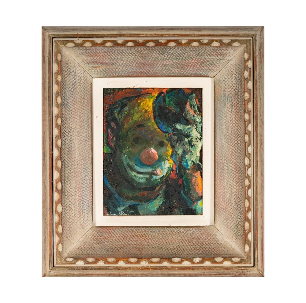 Artwork by Iver Rose, Clown, Made of oil on board