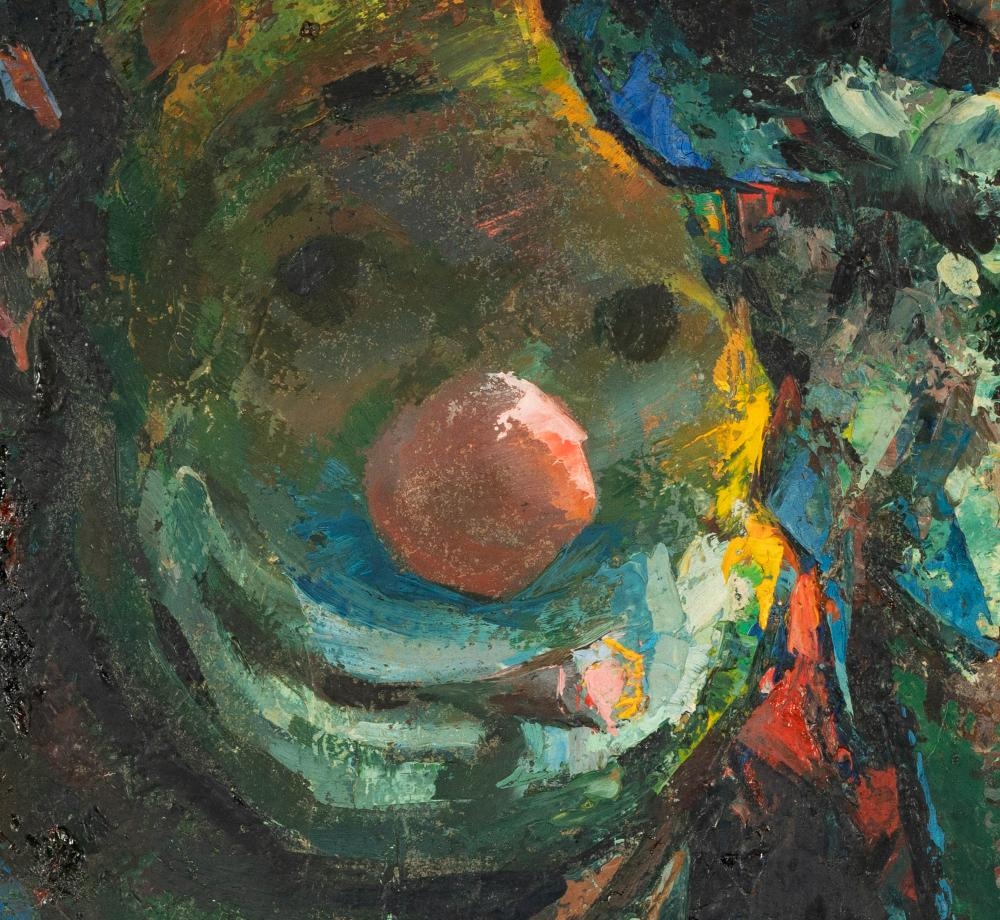 Artwork by Iver Rose, Clown, Made of oil on board