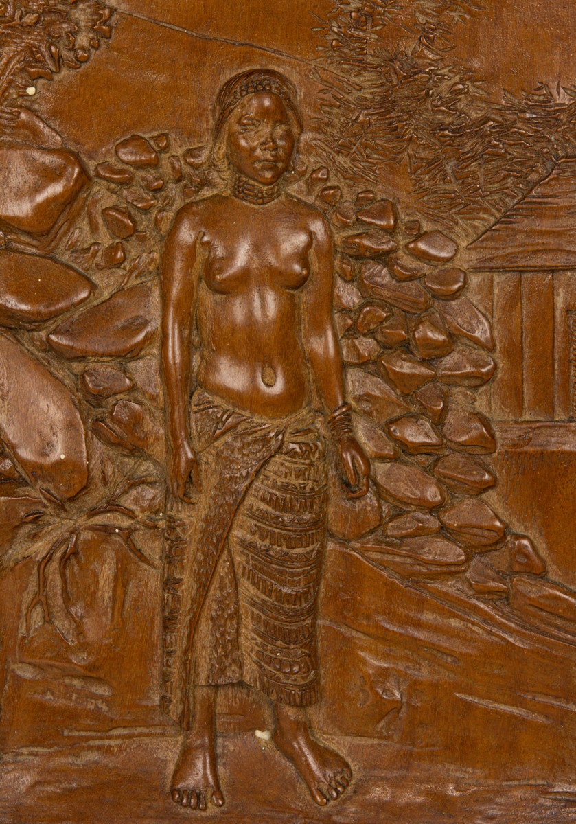 Artwork by Graciano T. Nepomuceno, A Graciano T. Nepomuceno (Filipino 1881 - 1974) bas relief carved wood plaque, Made of relief carved wood plaque