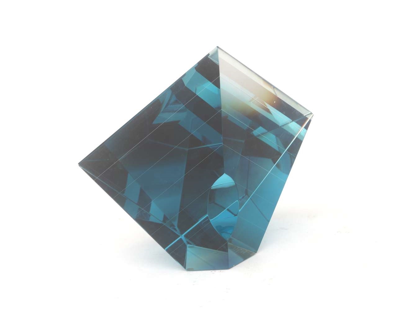 Jan Joop Ruisch | A cube-shaped laminated optical blue glass object ...