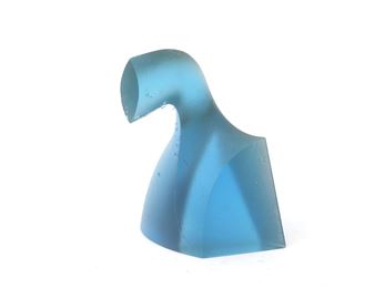 A mold-molded and polished blue glass object - Jan Exnar
