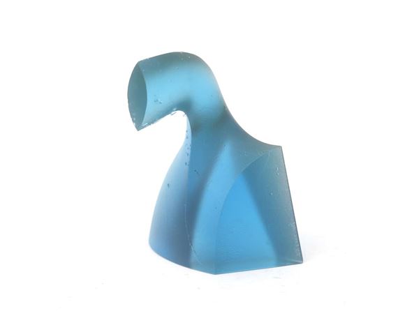 A mold-molded and polished blue glass object - Jan Exnar