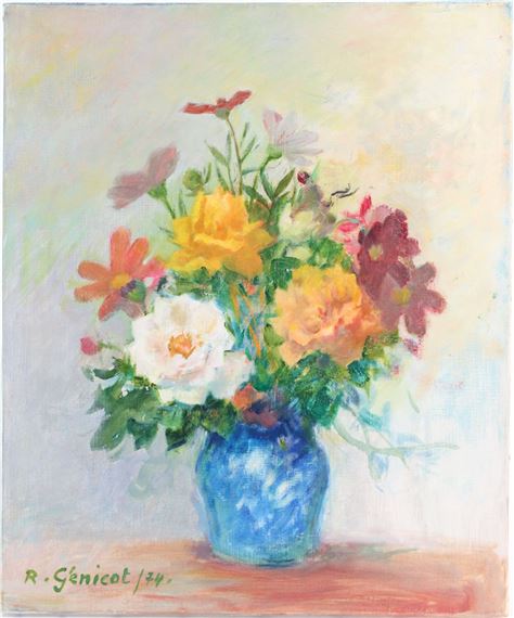 Bouquet de fleurs by Robert Génicot, datée 74