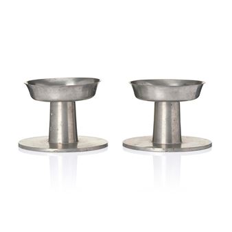 a pair of pewter candlesticks - Björn Trägårdh