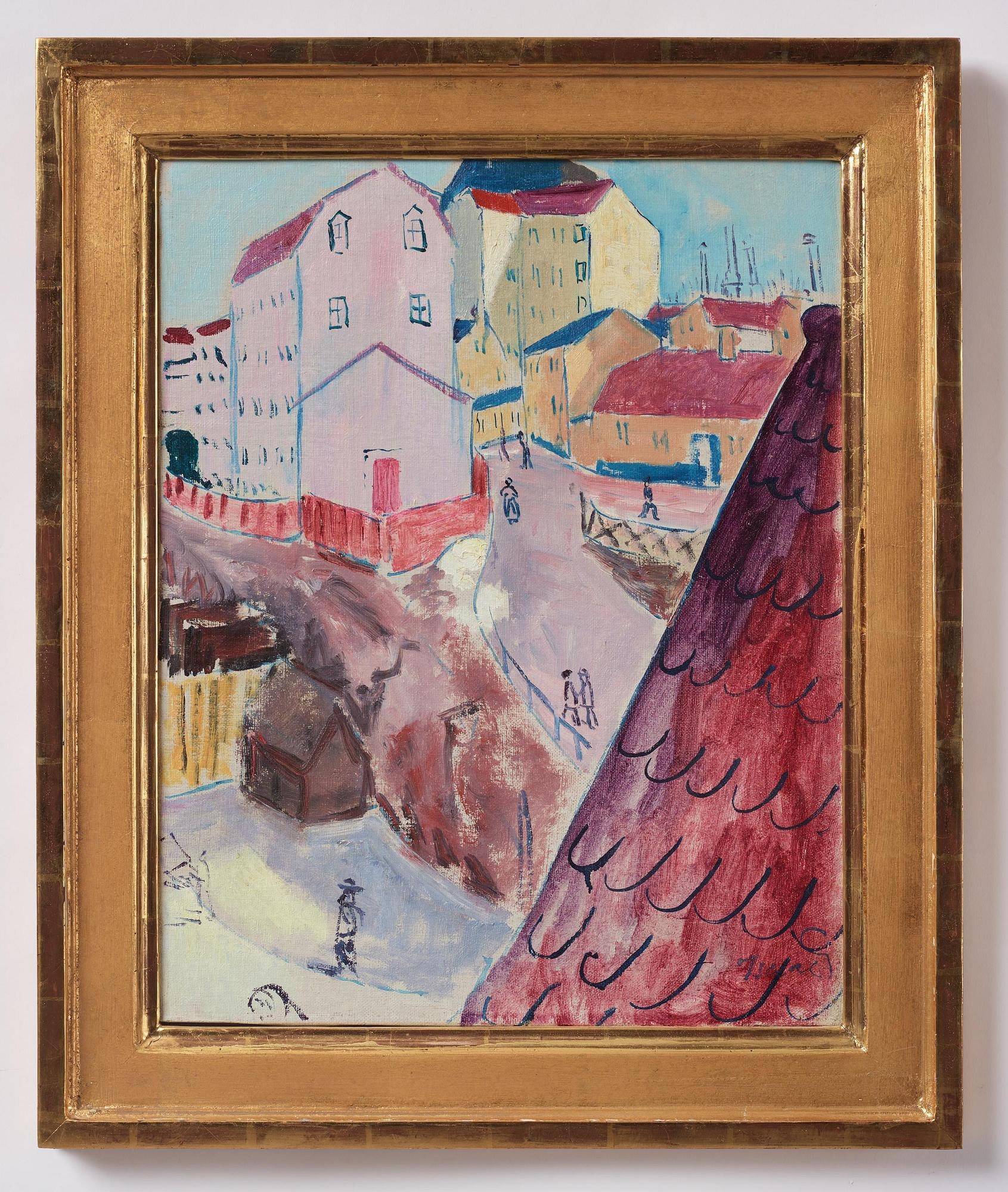 Isaac Grünewald | Det röda taket - Glasbruksgatan (1914) | MutualArt