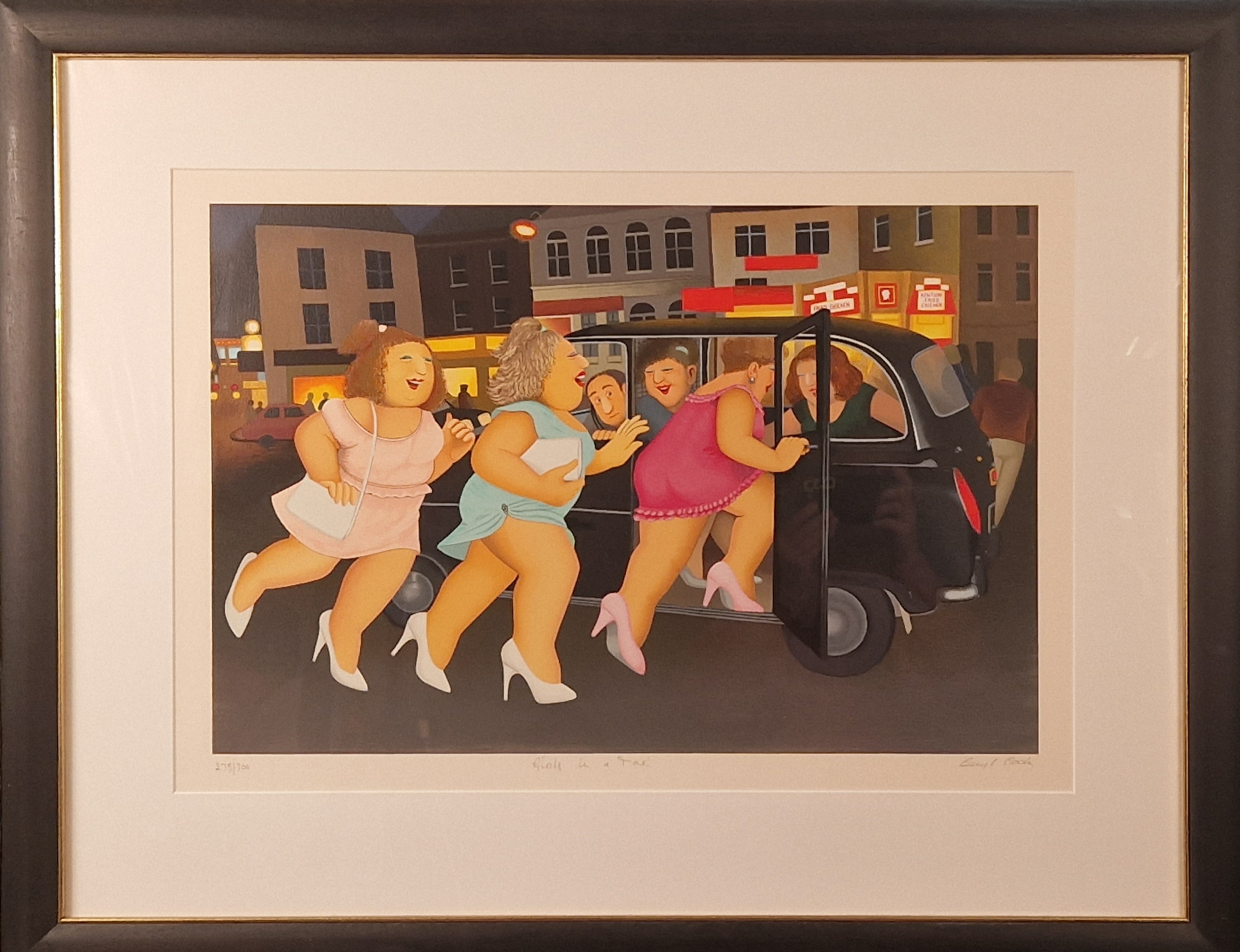 Beryl Cook | Girls in a Taxi | MutualArt