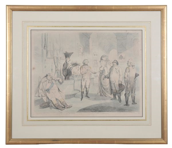 Artwork by James Gillray, Wife and No Wife, Made of hand coloured engraving