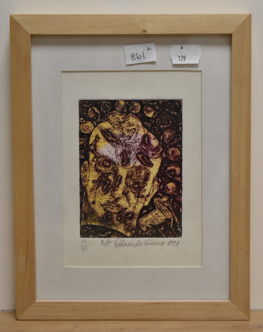Artwork by Eduardo Guerra Hernández, two limited edition abstract engravings, Made of engravings