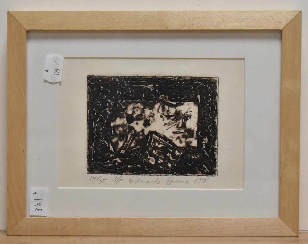 Artwork by Eduardo Guerra Hernández, two limited edition abstract engravings, Made of engravings