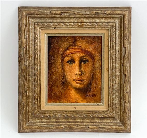 Portrait of woman on a wood panel - Arrigo Ghedini