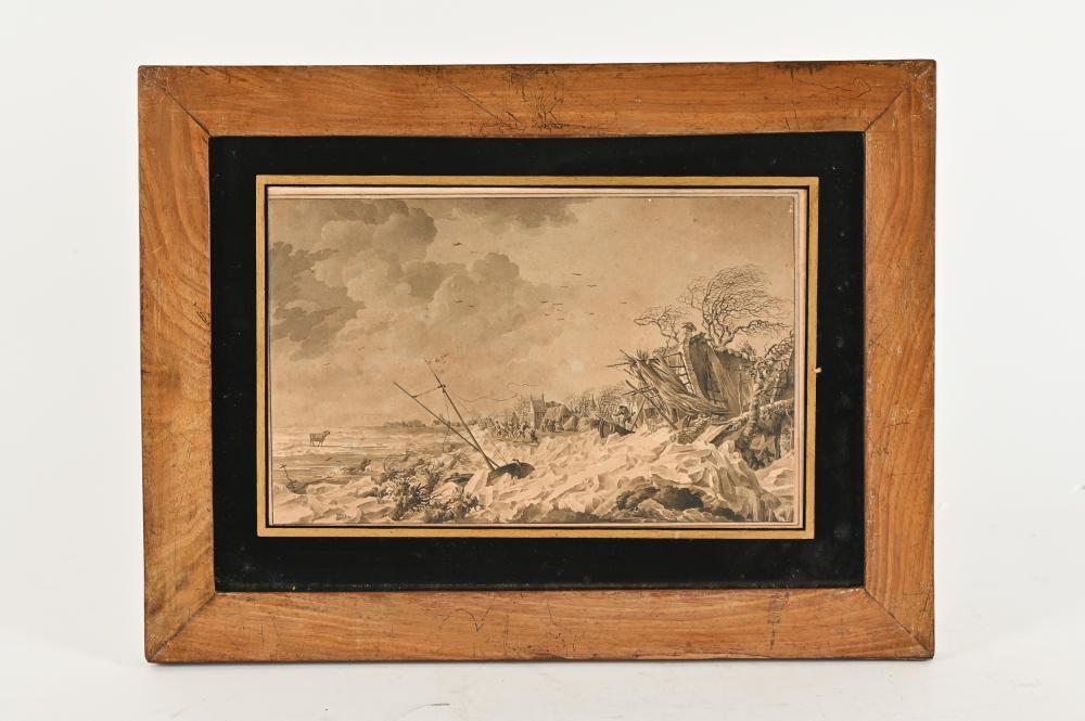 Artwork by Cornelis van Hardenbergh, Series of six watercolours of the dike breaches, Made of watercolours