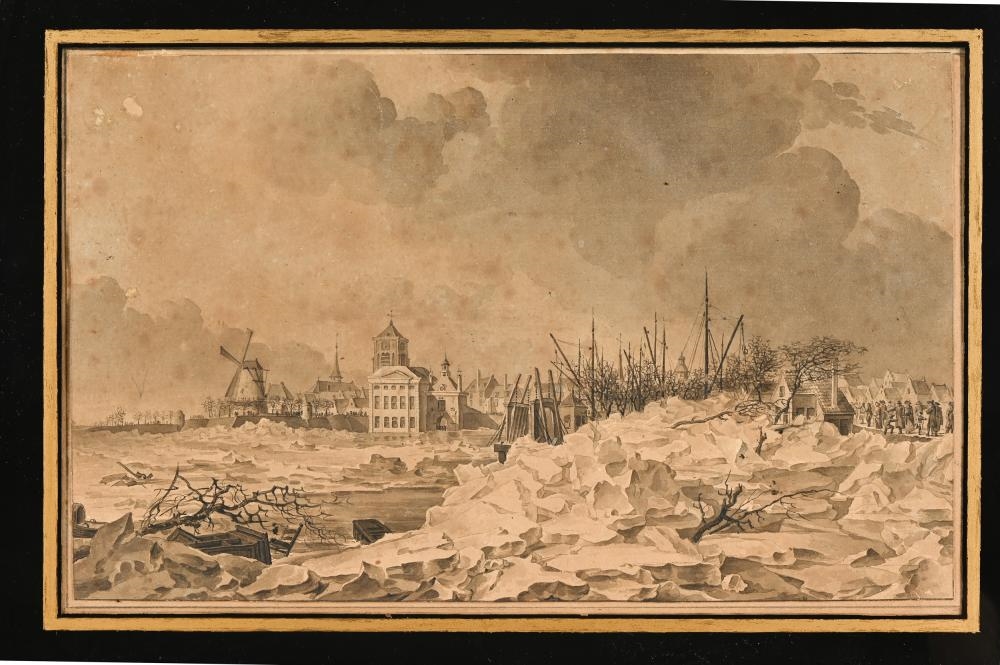 Artwork by Cornelis van Hardenbergh, Series of six watercolours of the dike breaches, Made of watercolours
