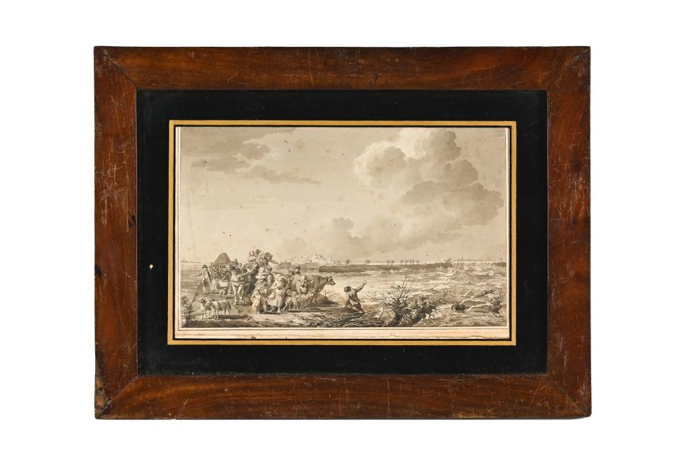 Artwork by Cornelis van Hardenbergh, Series of six watercolours of the dike breaches, Made of watercolours