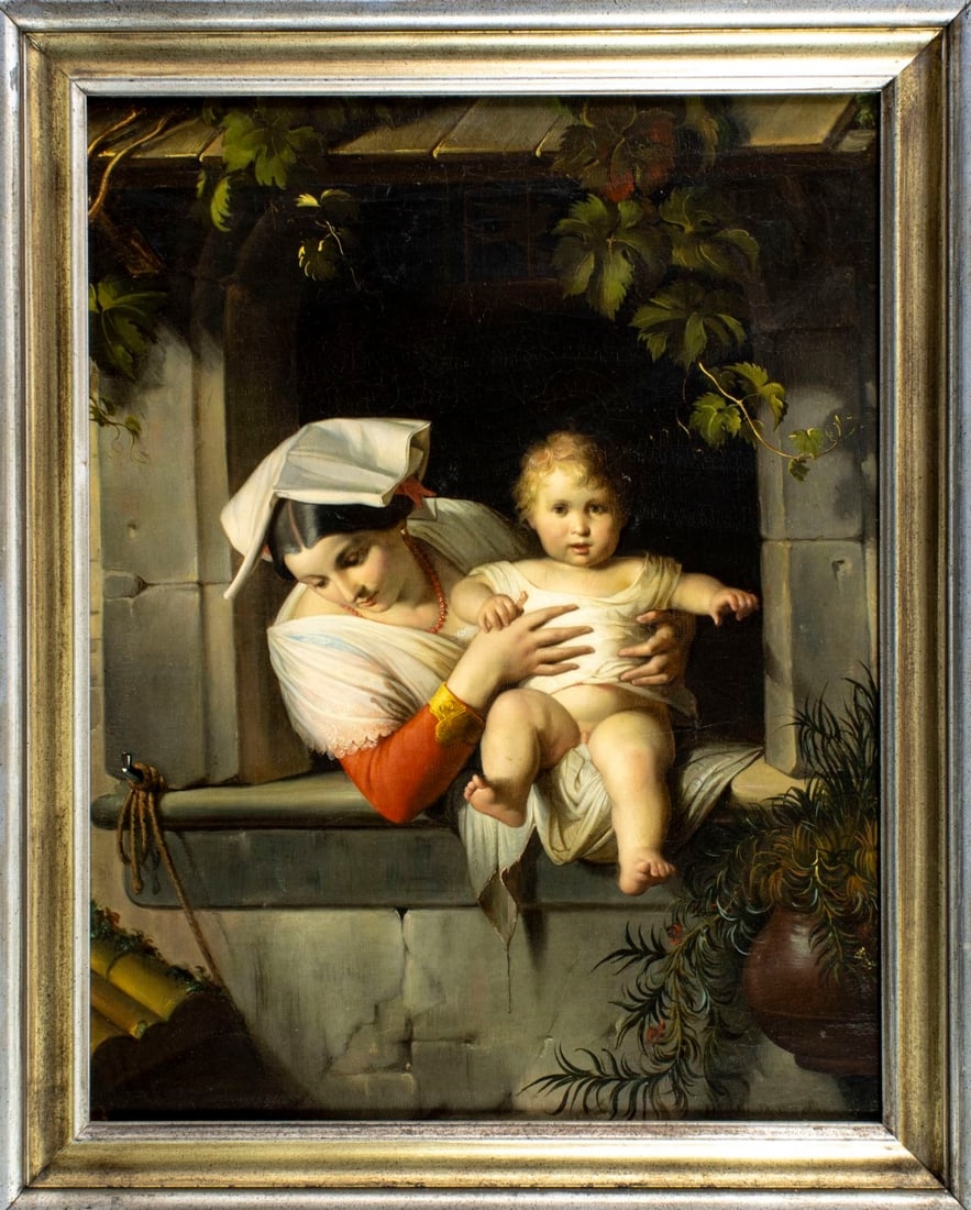 Giuseppe Mazzolini | Mother and Child at Window | MutualArt