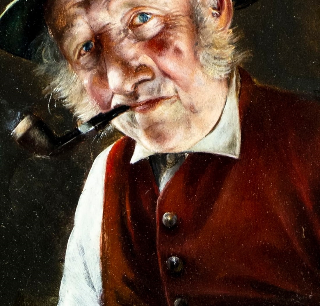 Wilhelm Klein | Portrait of Old Man with Pipe | MutualArt