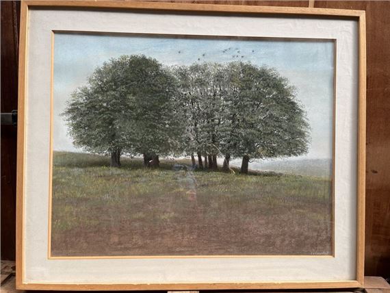 Meadow with trees - Jean Claude Courtat