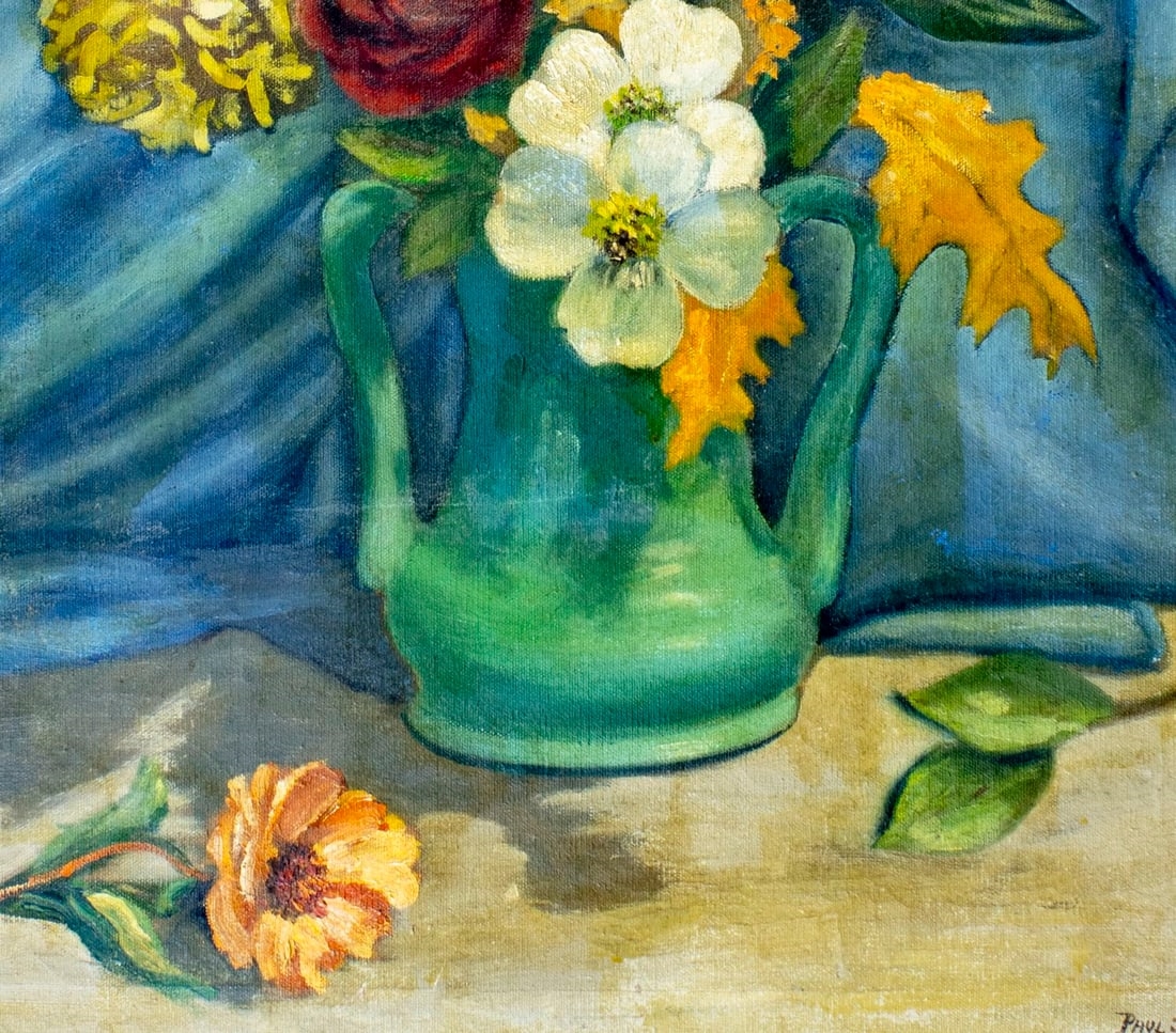 Paul J Harding | Still Life with Vase of Flowers (1954) | MutualArt