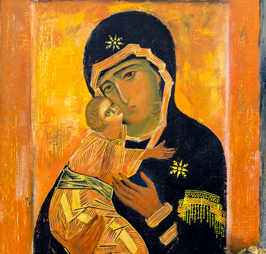 Artwork by V P Bulakov, Still Life - Red Wheel (titled on verso, Made of oil on canvas