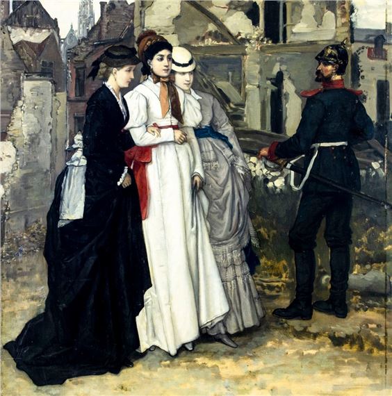 François Du Mont | Soldier and Three Ladies | MutualArt