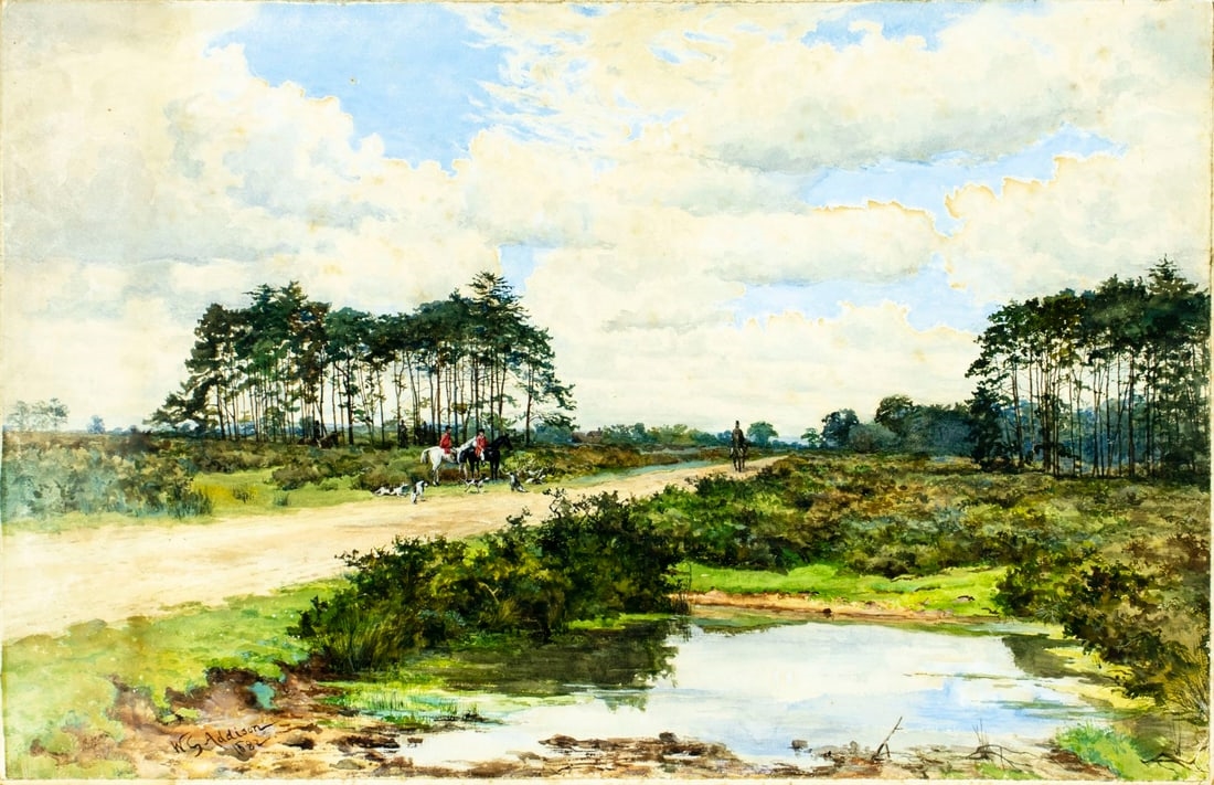 William Grylls Addison | Landscape with Hunters | MutualArt