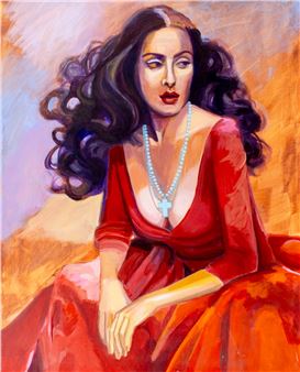 Portrait of Woman in Red Dress - Lisa Homann